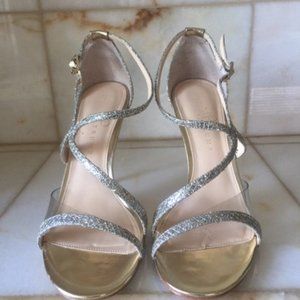 Ivanka Trump Silver/Gold Stiletto Heels